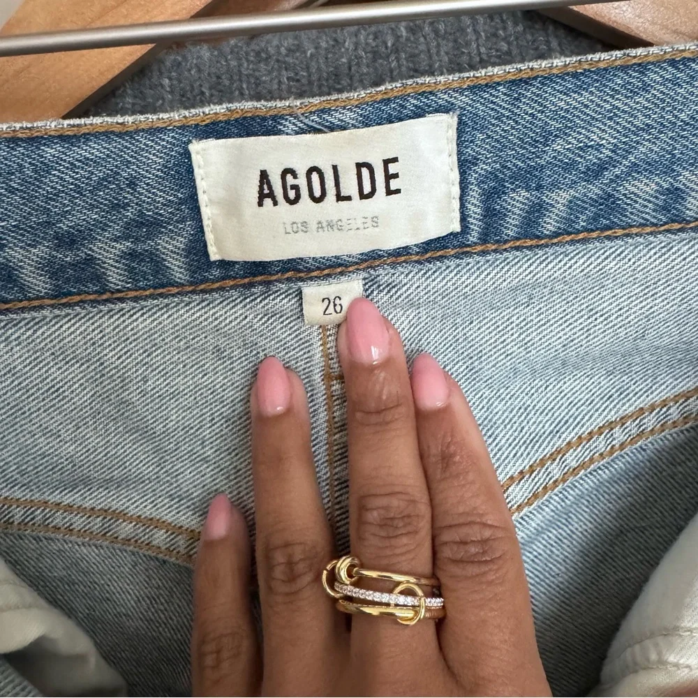 AGOLDE 90’s Distressed Blue Jeans Size 26 - Picture 8 of 11